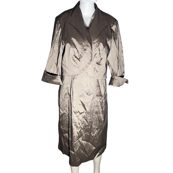 Jessica Howard 2-Piece Mocha Cocktail Dress Set 18W - Picture 3 of 10